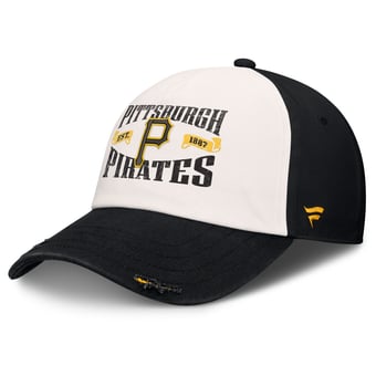 Men's Fanatics Black/Cream Pittsburgh Pirates Heritage Scar Adjustable Hat