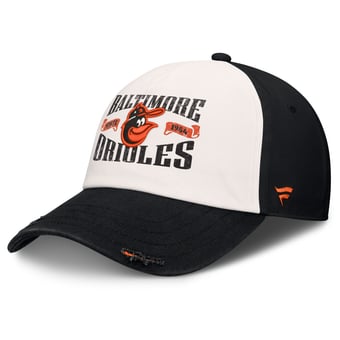 Men's Fanatics Black/Cream Baltimore Orioles Heritage Scar Adjustable Hat