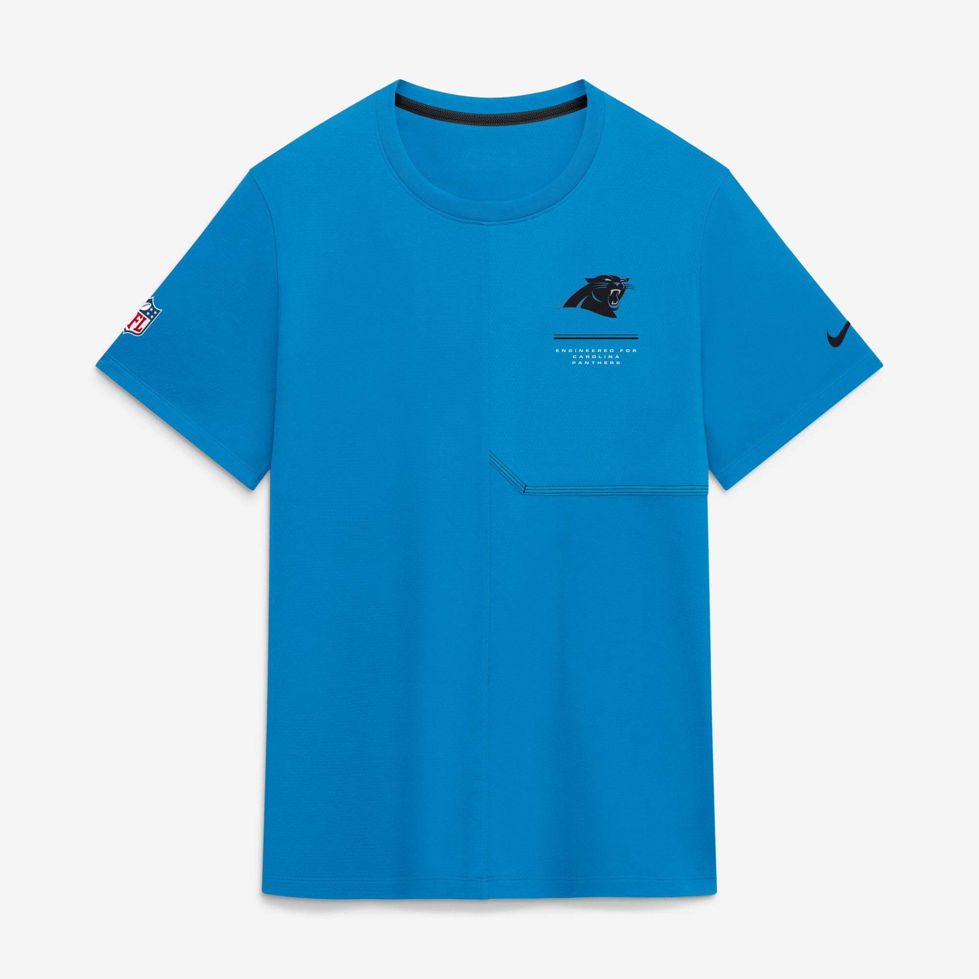 Men's Nike  Blue Carolina Panthers Sideline UV Dri-FIT Coaches Shirt