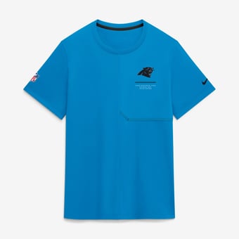 Men's Nike  Blue Carolina Panthers Sideline UV Dri-FIT Coaches Shirt