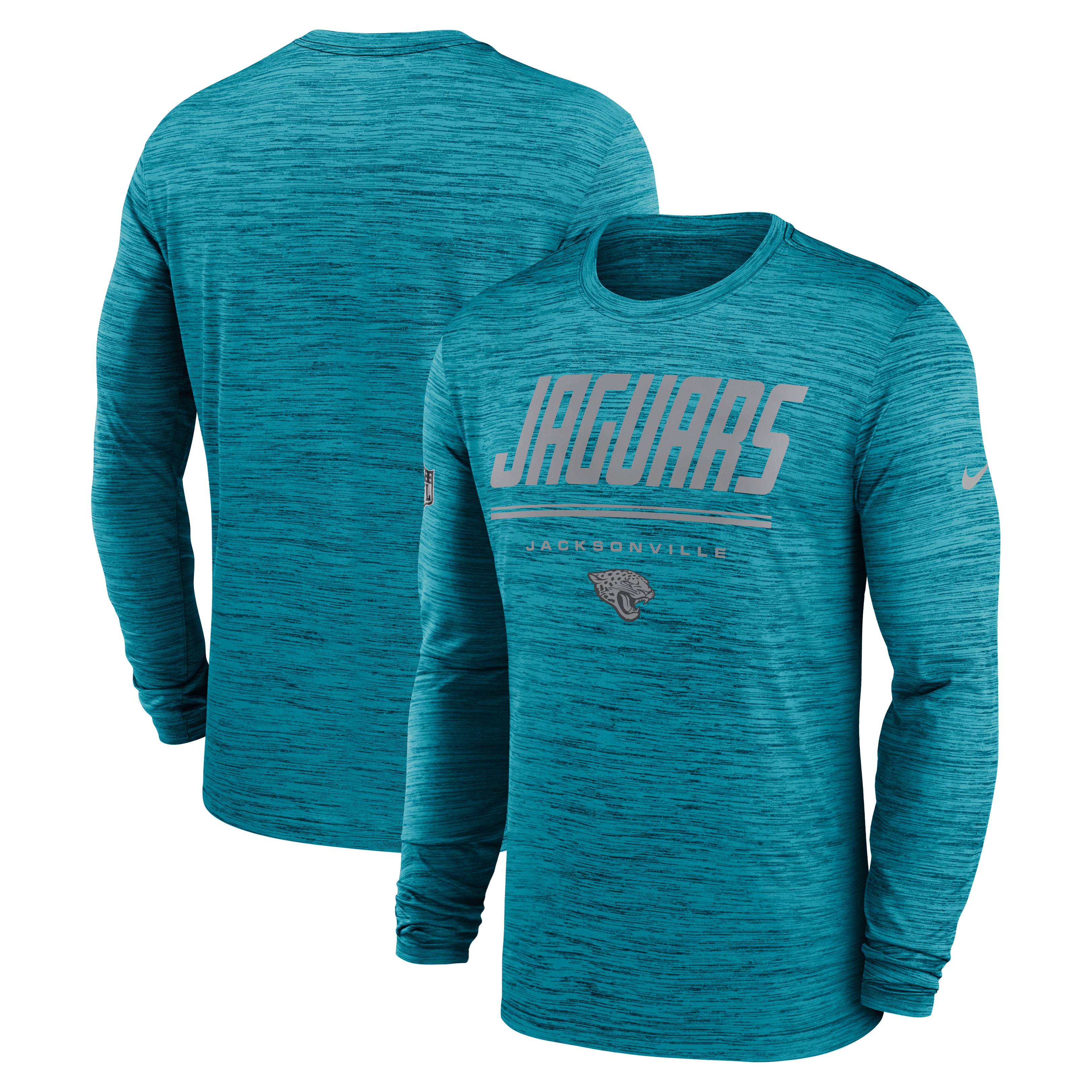 Men's Nike Teal Jacksonville Jaguars Sideline Offensive Transition Velocity Dri-FIT Long Sleeve T-Shirt