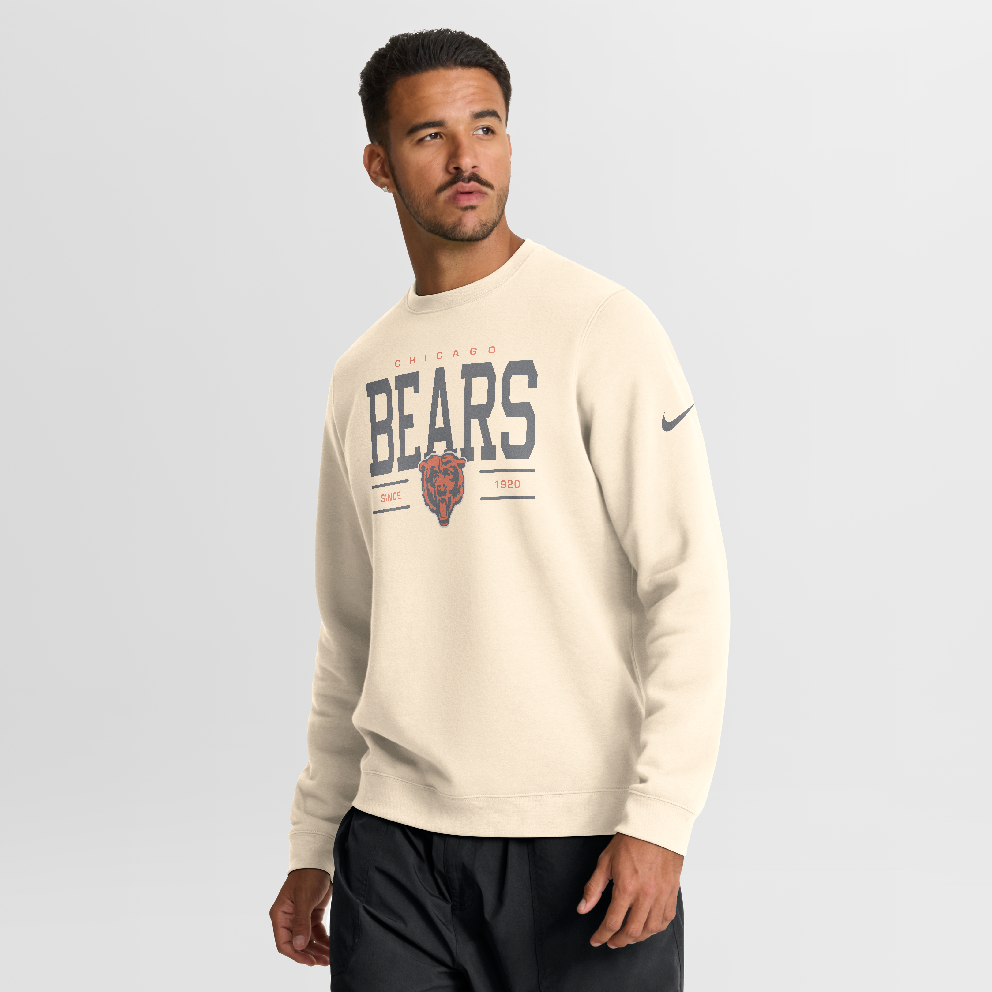 Men's Nike Natural Chicago Bears Always Reppin' Club Sweatshirt