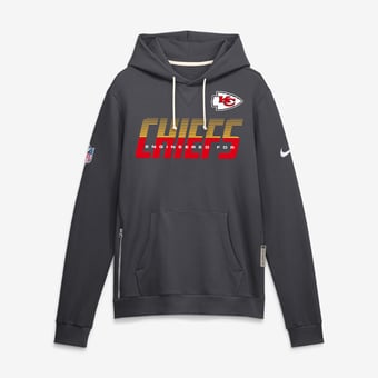 Men's Nike Charcoal Kansas City Chiefs Sideline Standard Issue Top Prospect Dri-FIT Hoodie
