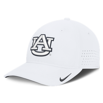 Men's Nike  White Auburn Tigers 2026 Sideline Practice AeroBill SwooshFlex Dri-FIT Hat