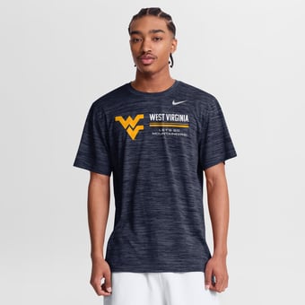 Men's Nike Navy West Virginia Mountaineers Sideline Velocity Dri-FIT T-Shirt