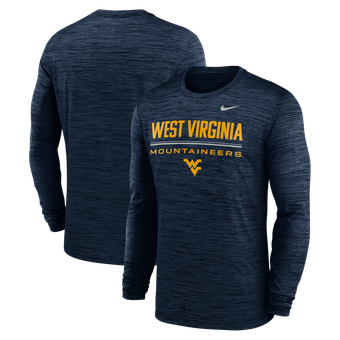 Men's Nike Navy West Virginia Mountaineers Sideline Velocity Dri-FIT Long Sleeve T-Shirt