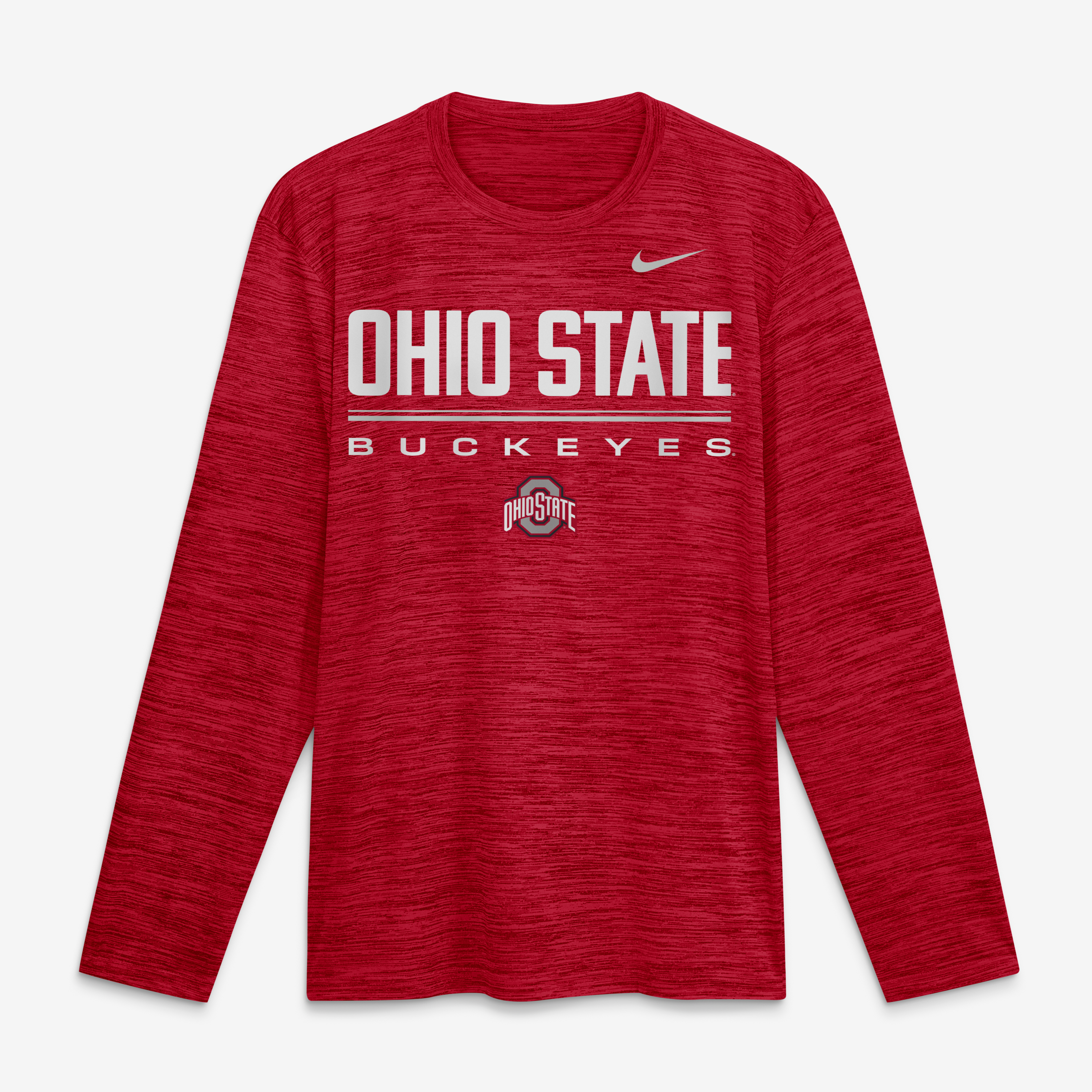Men's Nike Scarlet Ohio State Buckeyes Sideline Velocity Dri-FIT Long Sleeve T-Shirt
