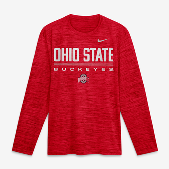 Men's Nike Scarlet Ohio State Buckeyes Sideline Velocity Dri-FIT Long Sleeve T-Shirt