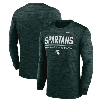 Men's Nike Green Michigan State Spartans Sideline Velocity Dri-FIT Long Sleeve T-Shirt