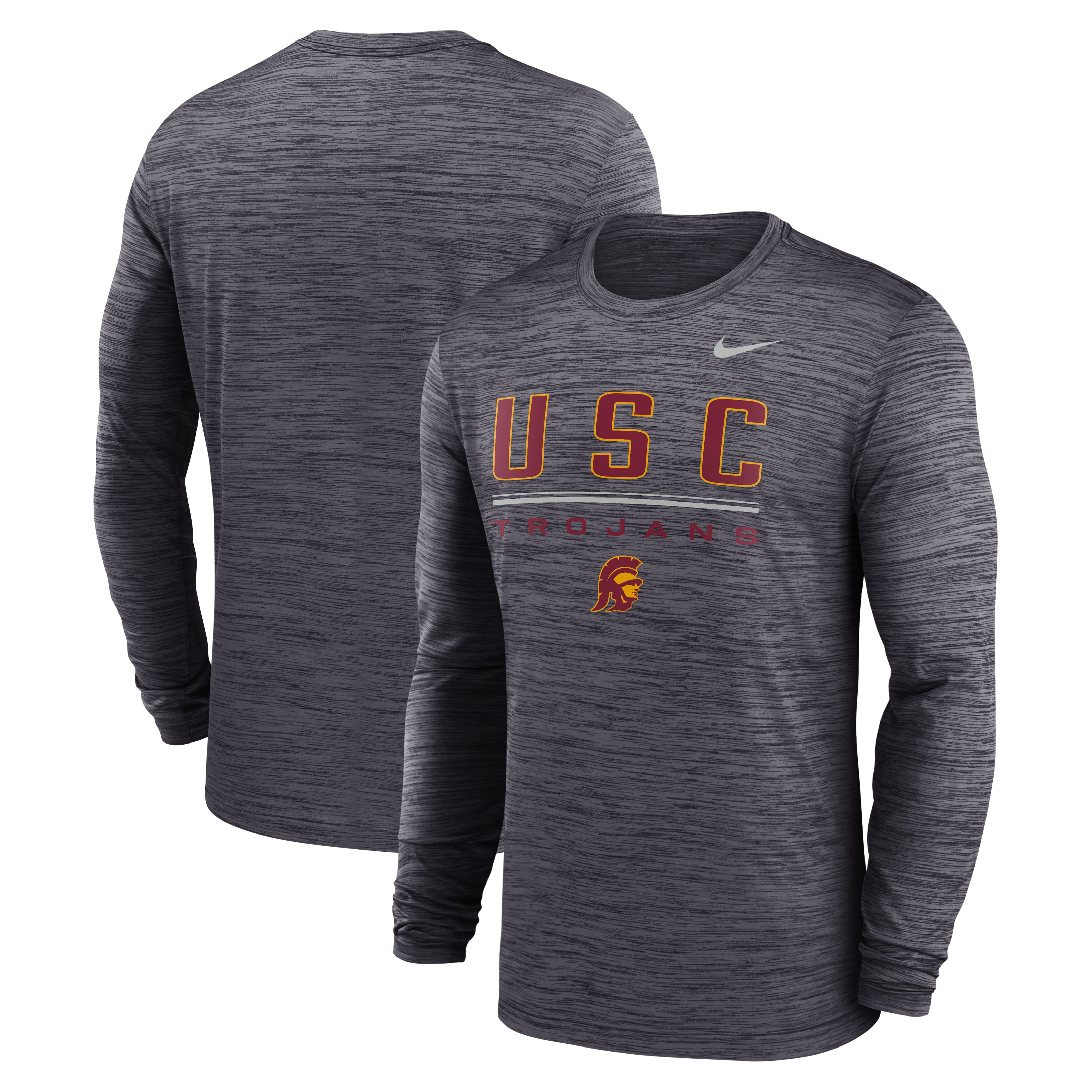 Men's Nike Black USC Trojans Sideline Velocity Dri-FIT Long Sleeve T-Shirt