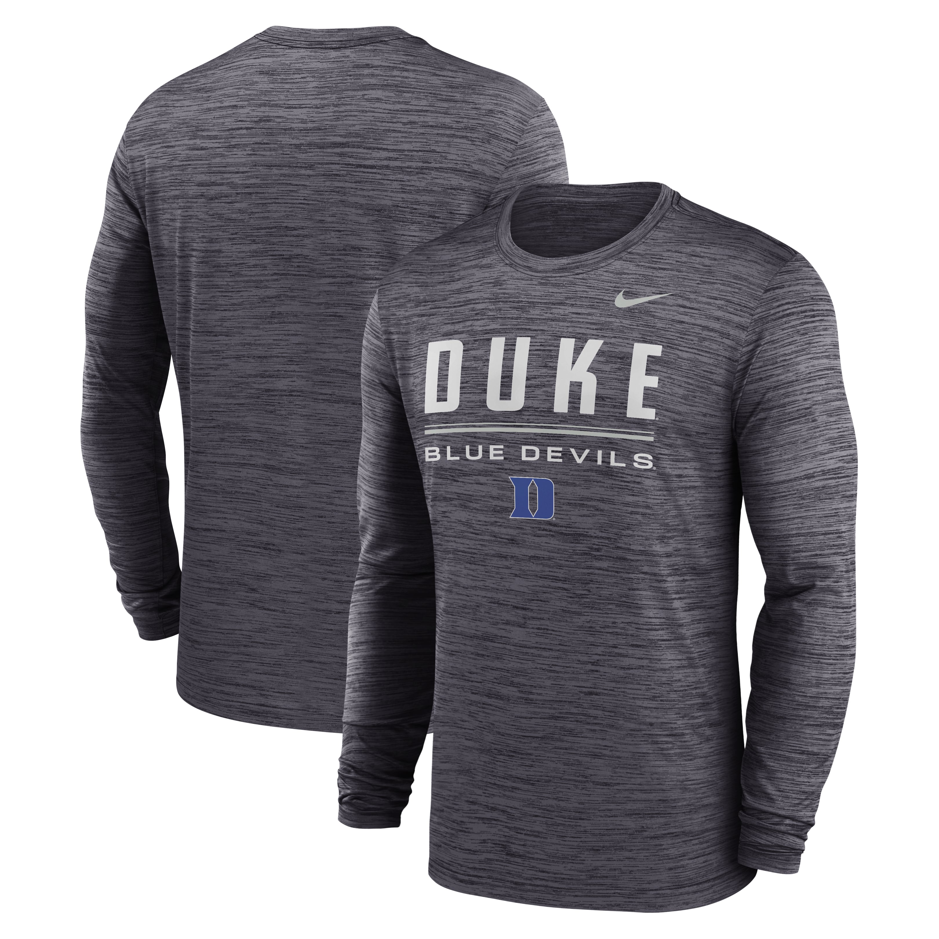 Men's Nike Black Duke Blue Devils Sideline Velocity Dri-FIT Long Sleeve T-Shirt