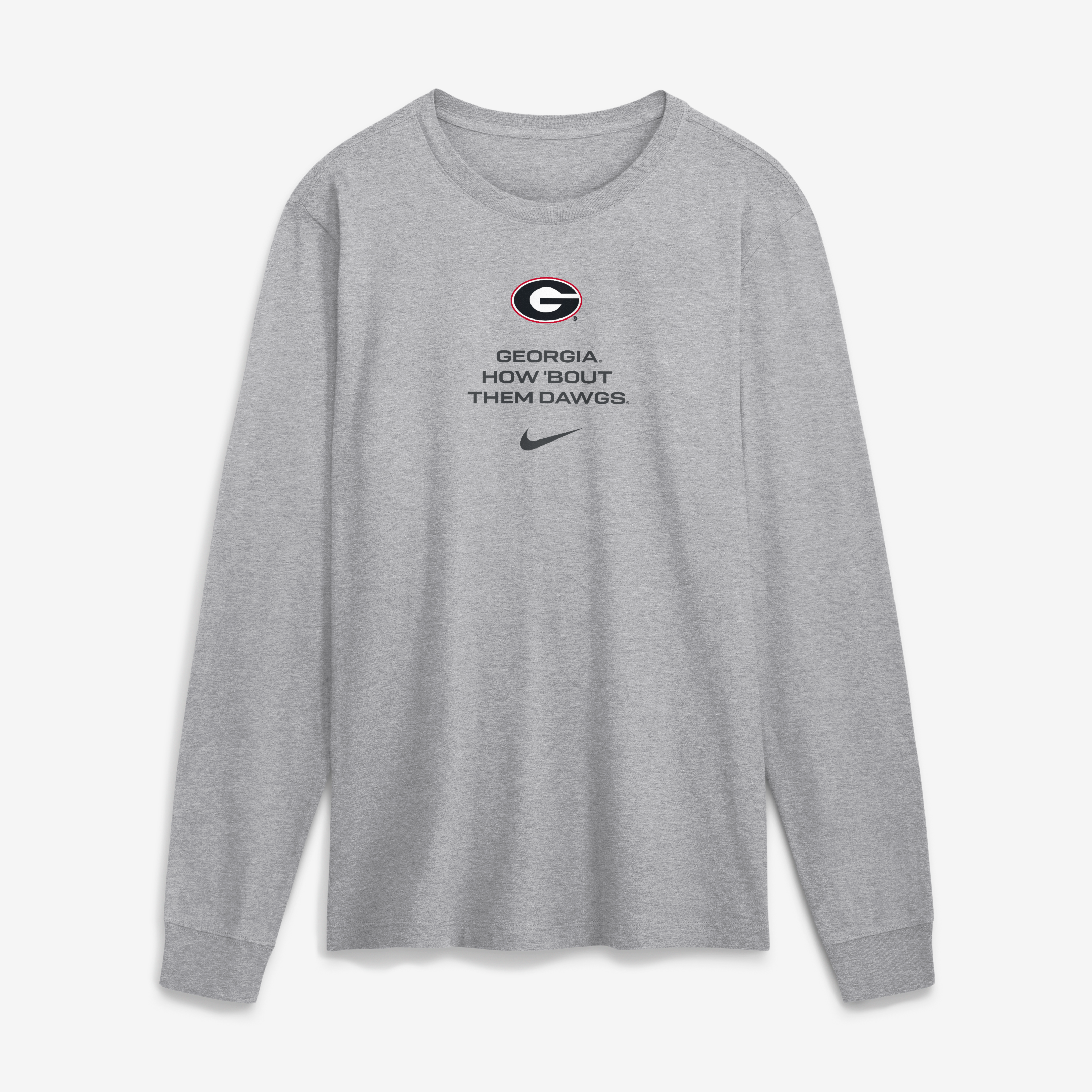 Men's Nike Gray Georgia Bulldogs 2026 Sideline Dri-FIT Long Sleeve T-Shirt