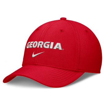 Men's Nike Red Georgia Bulldogs Rise On-Field SwooshFlex Dri-FIT Flex Hat