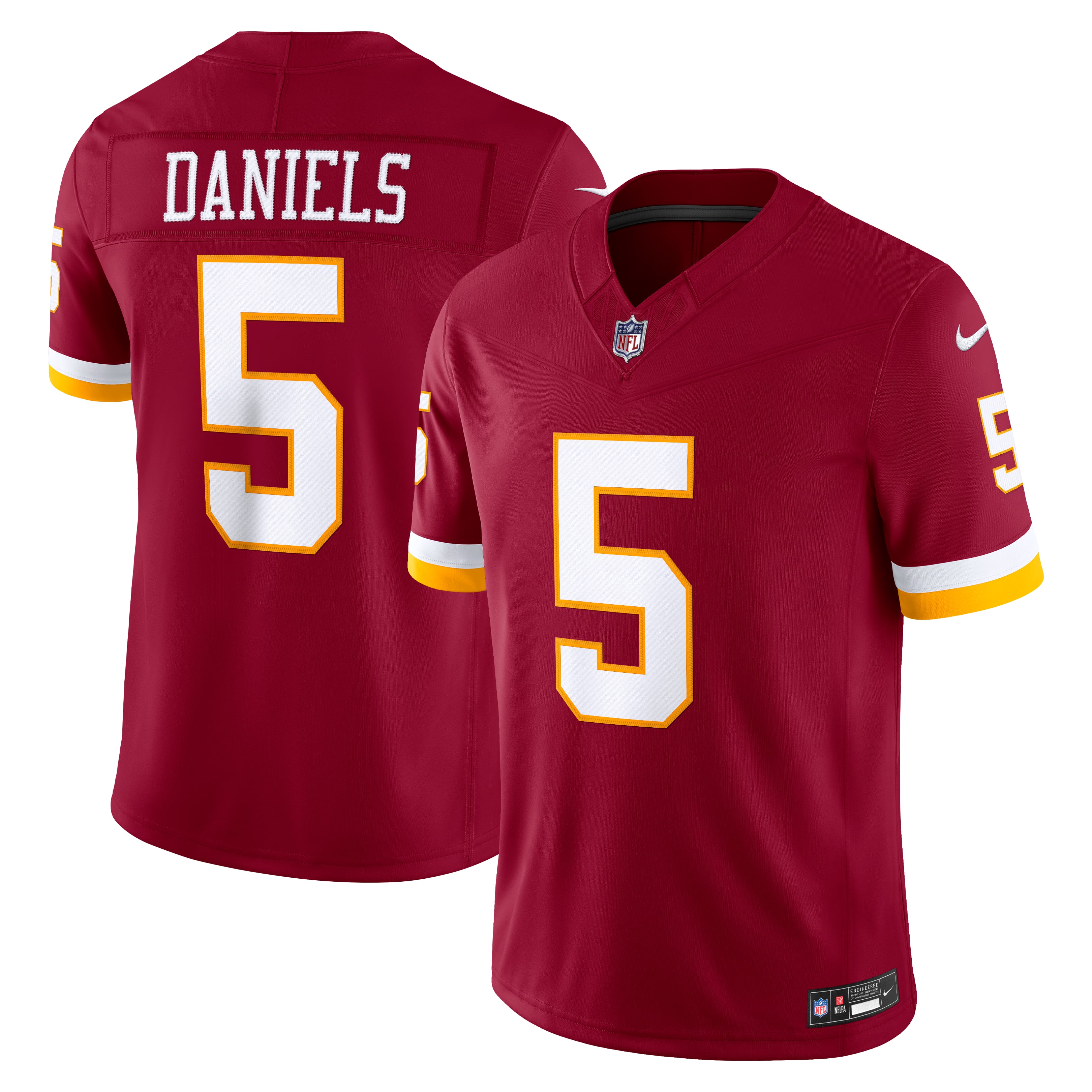 Men's Nike Jayden Daniels Burgundy Washington Commanders Vapor F.U.S.E. Stitched Limited Jersey