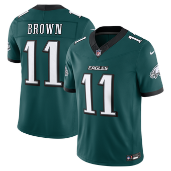 Men's Nike A.J. Brown Midnight Green Philadelphia Eagles Team Vapor F.U.S.E. Stitched Limited Jersey