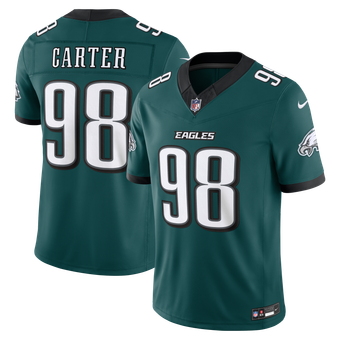 Men's Nike Jalen Carter Midnight Green Philadelphia Eagles Team Vapor F.U.S.E. Stitched Limited Jersey