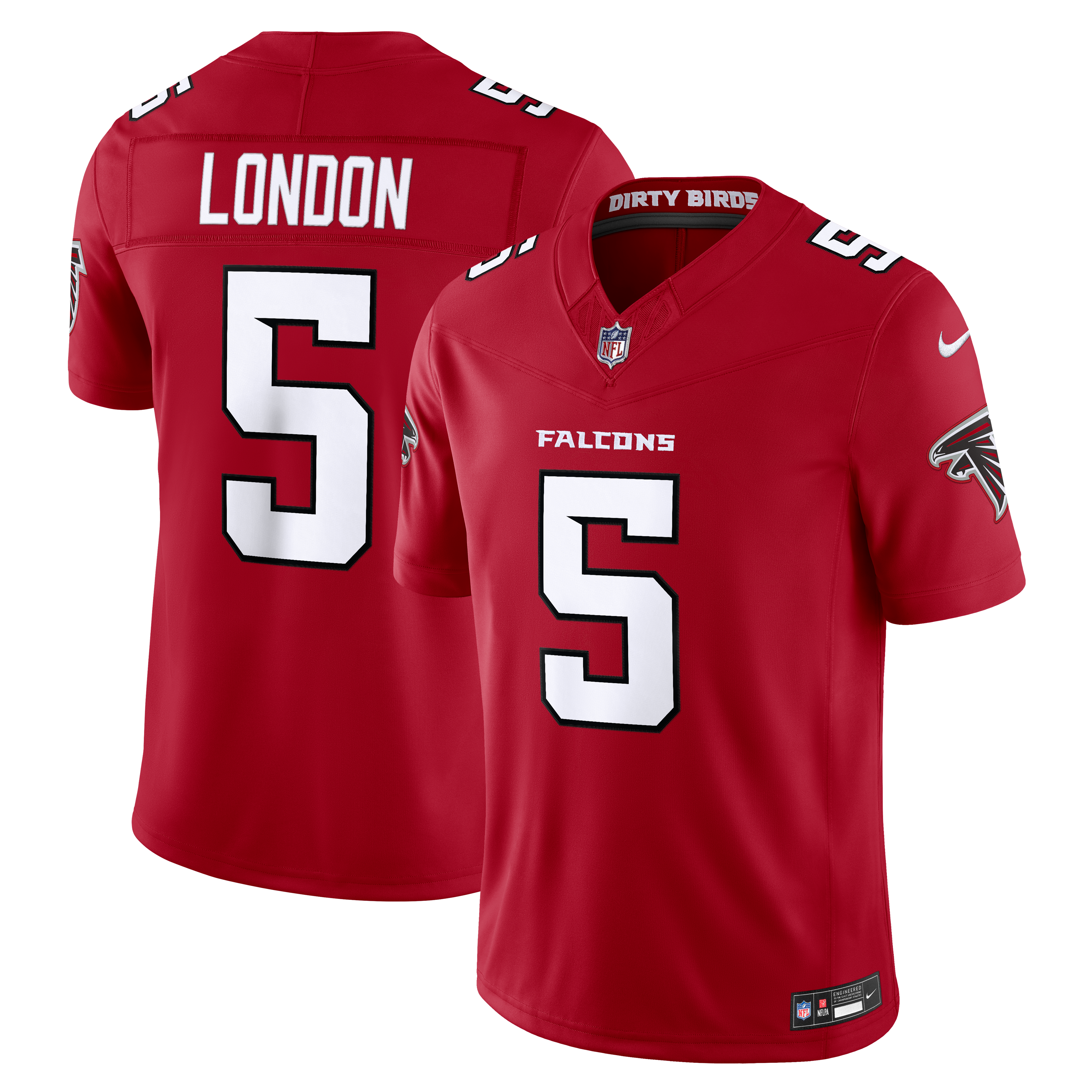 Men's Nike Drake London Red Atlanta Falcons Team Vapor F.U.S.E. Stitched Limited Jersey