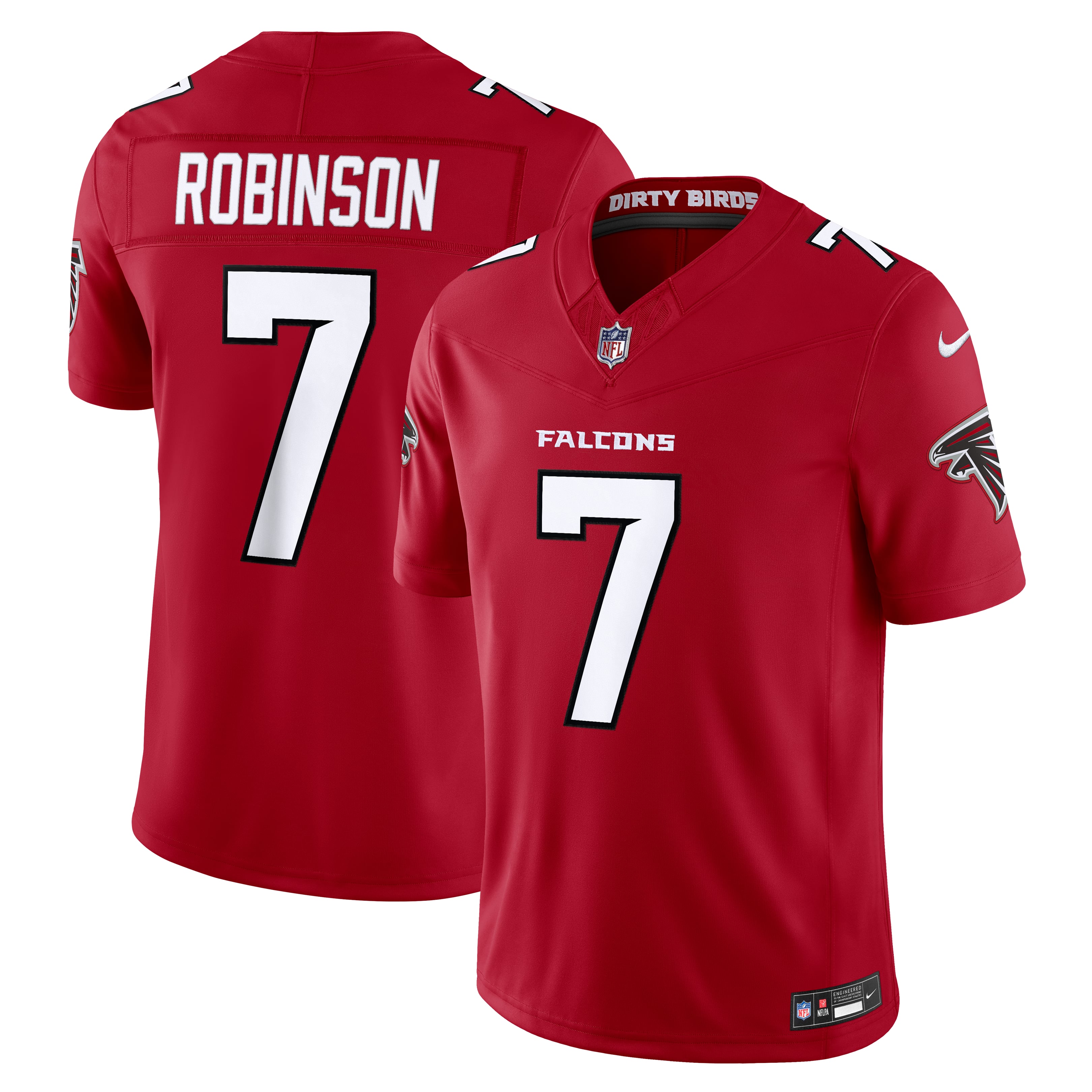 Men's Nike Bijan Robinson Red Atlanta Falcons Vapor F.U.S.E. Stitched Limited Jersey