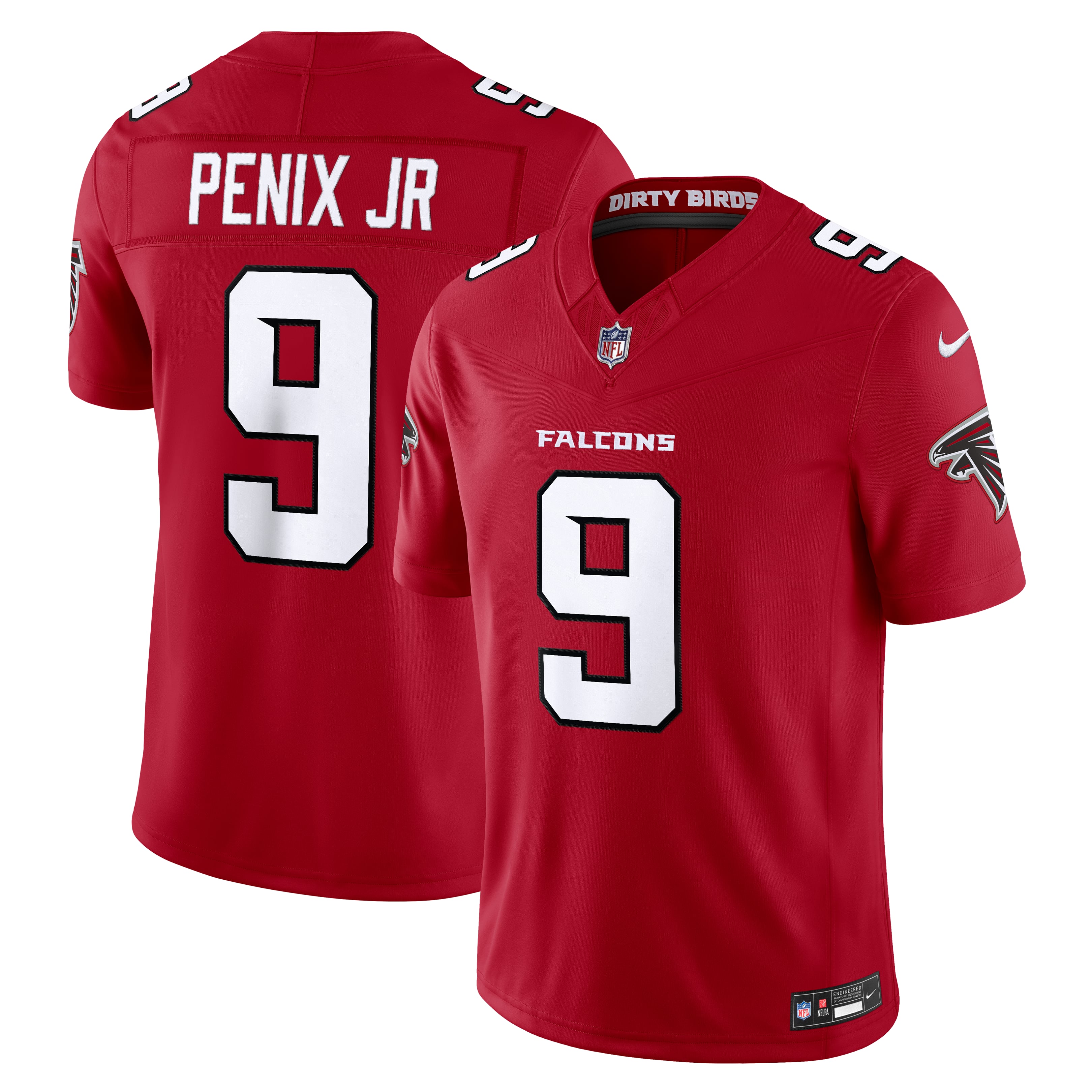 Men's Nike Michael Penix Jr. Red Atlanta Falcons Vapor F.U.S.E. Stitched Limited Jersey