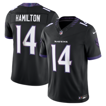 Men's Nike Kyle Hamilton Black Baltimore Ravens Alternate Vapor F.U.S.E. Stitched Limited Jersey