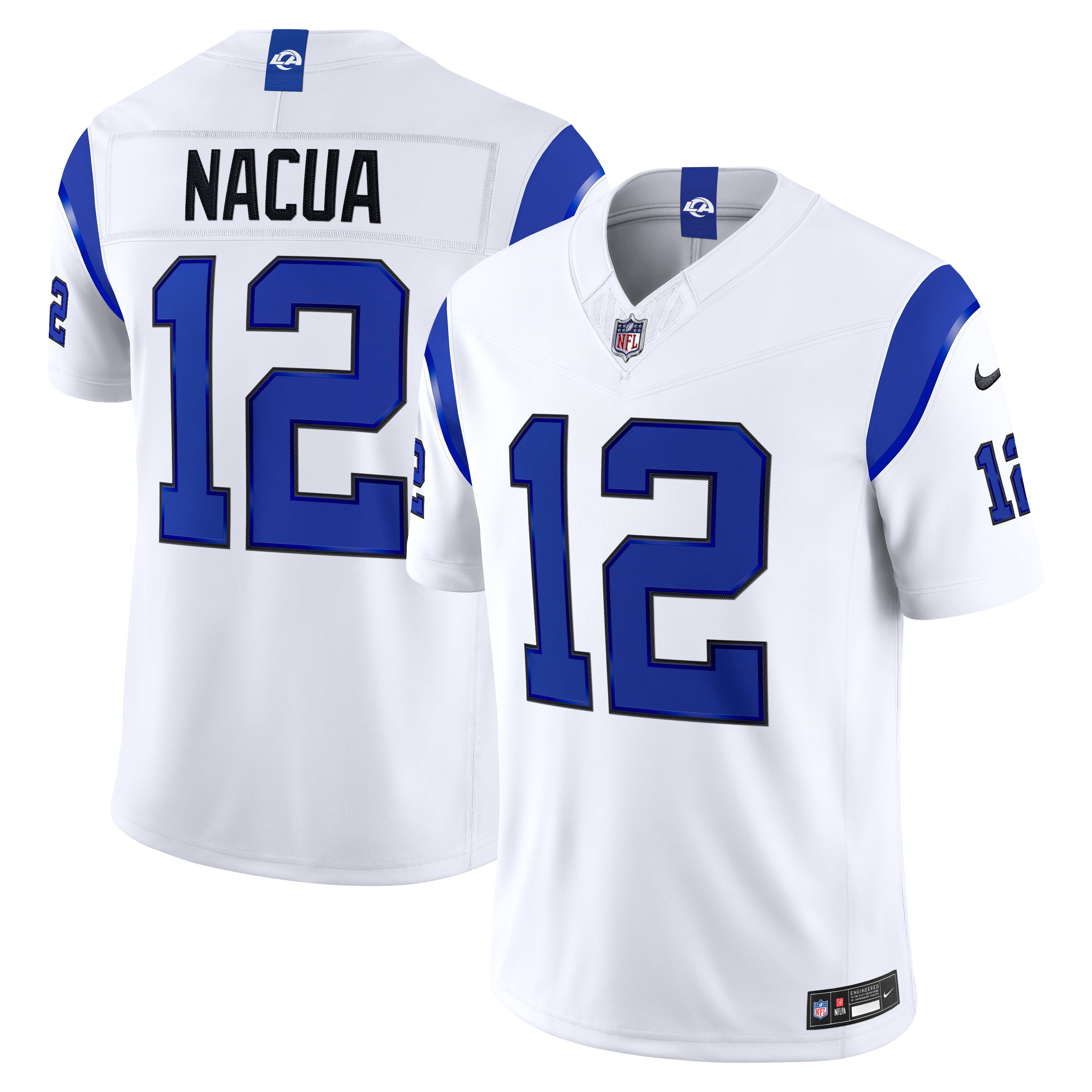 Men's Nike Puka Nacua Los Angeles Rams Fearsome White Vapor F.U.S.E. Stitched Limited Jersey