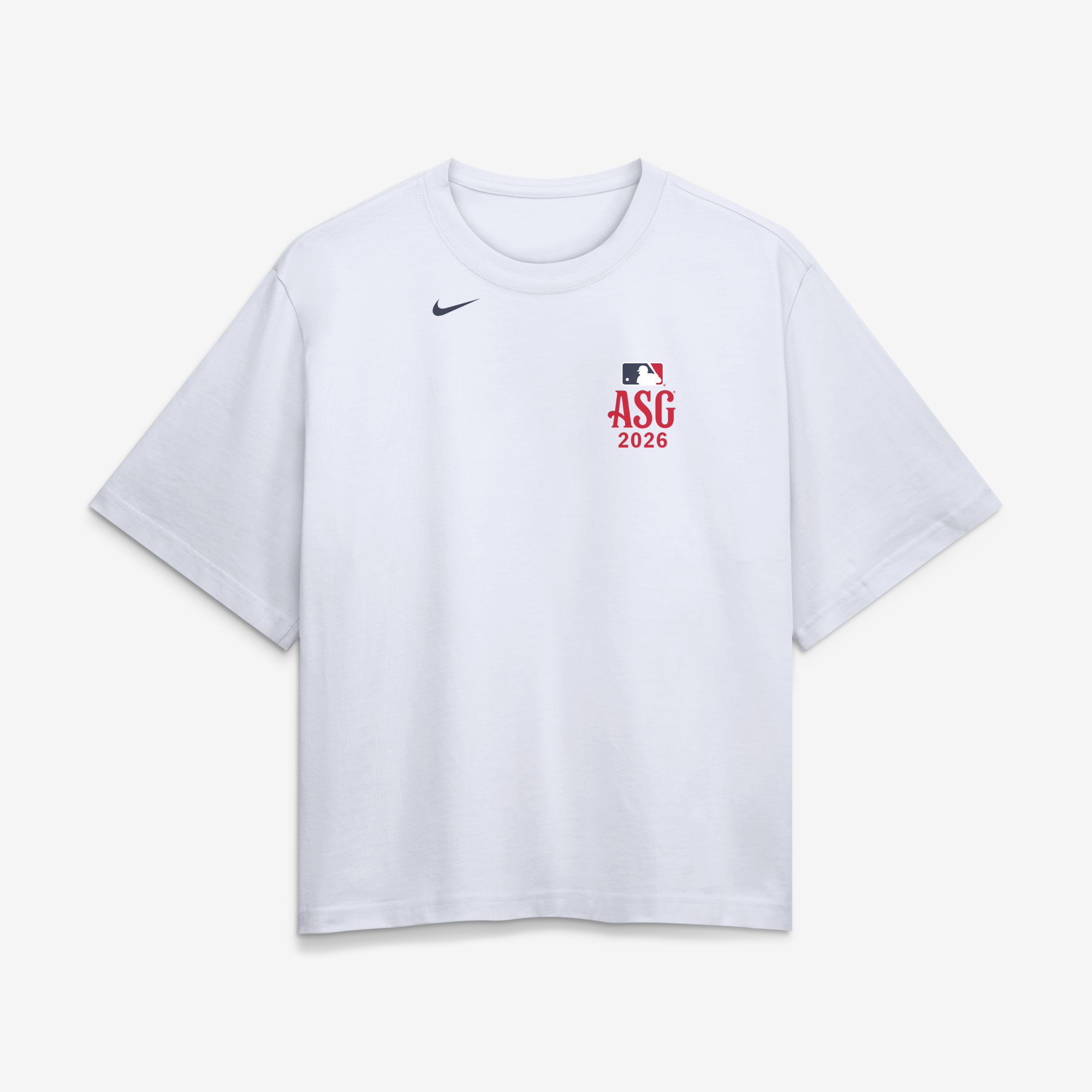 T-shirt da donna Nike bianca 2026 MLB All-Star Game Boxy