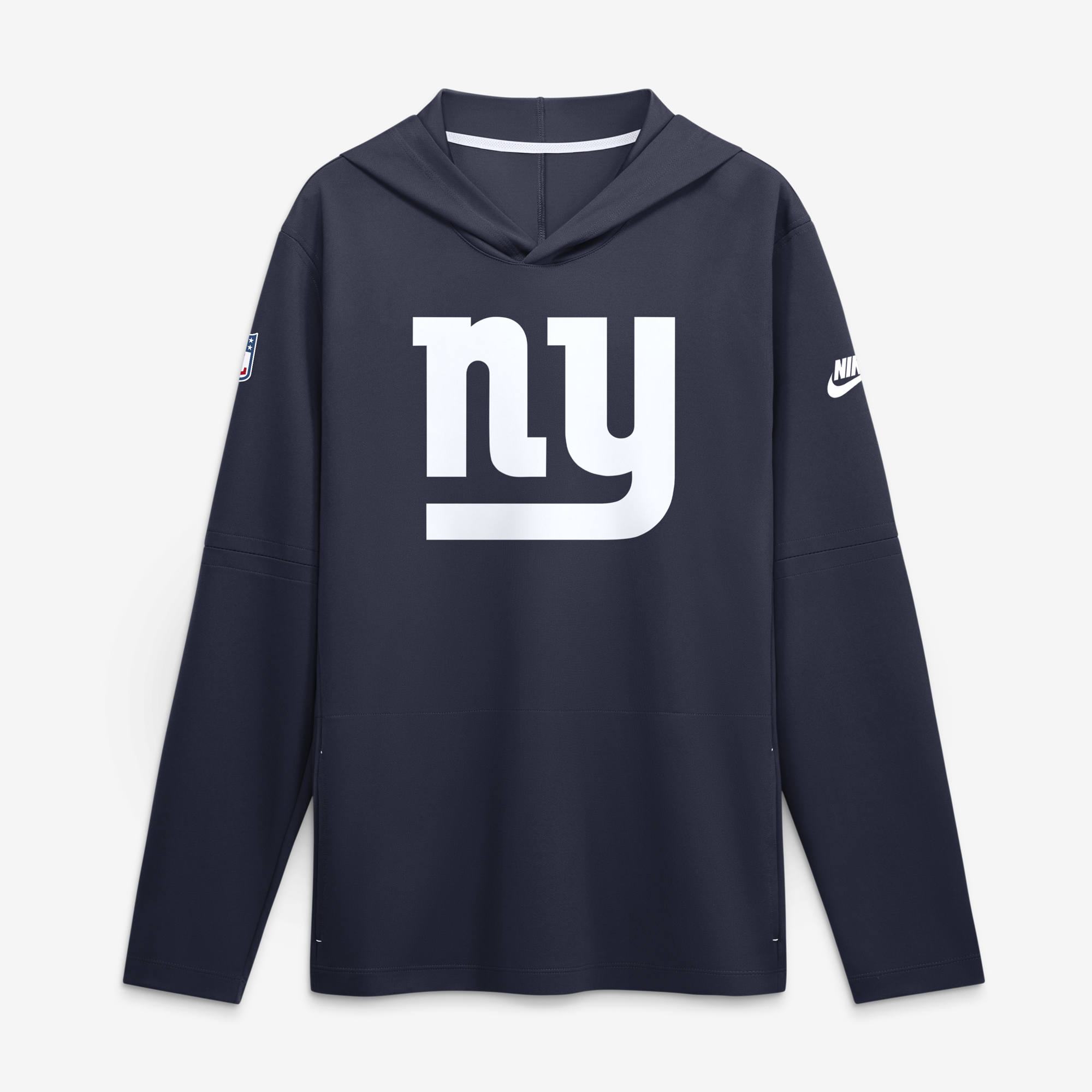Men's Nike Navy New York Giants Sideline Alternate Lightweight Long Sleeve Hooded Dri-FIT T-Shirt