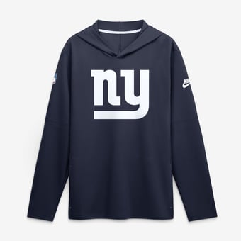 Men's Nike Navy New York Giants Sideline Alternate Lightweight Long Sleeve Hooded Dri-FIT T-Shirt