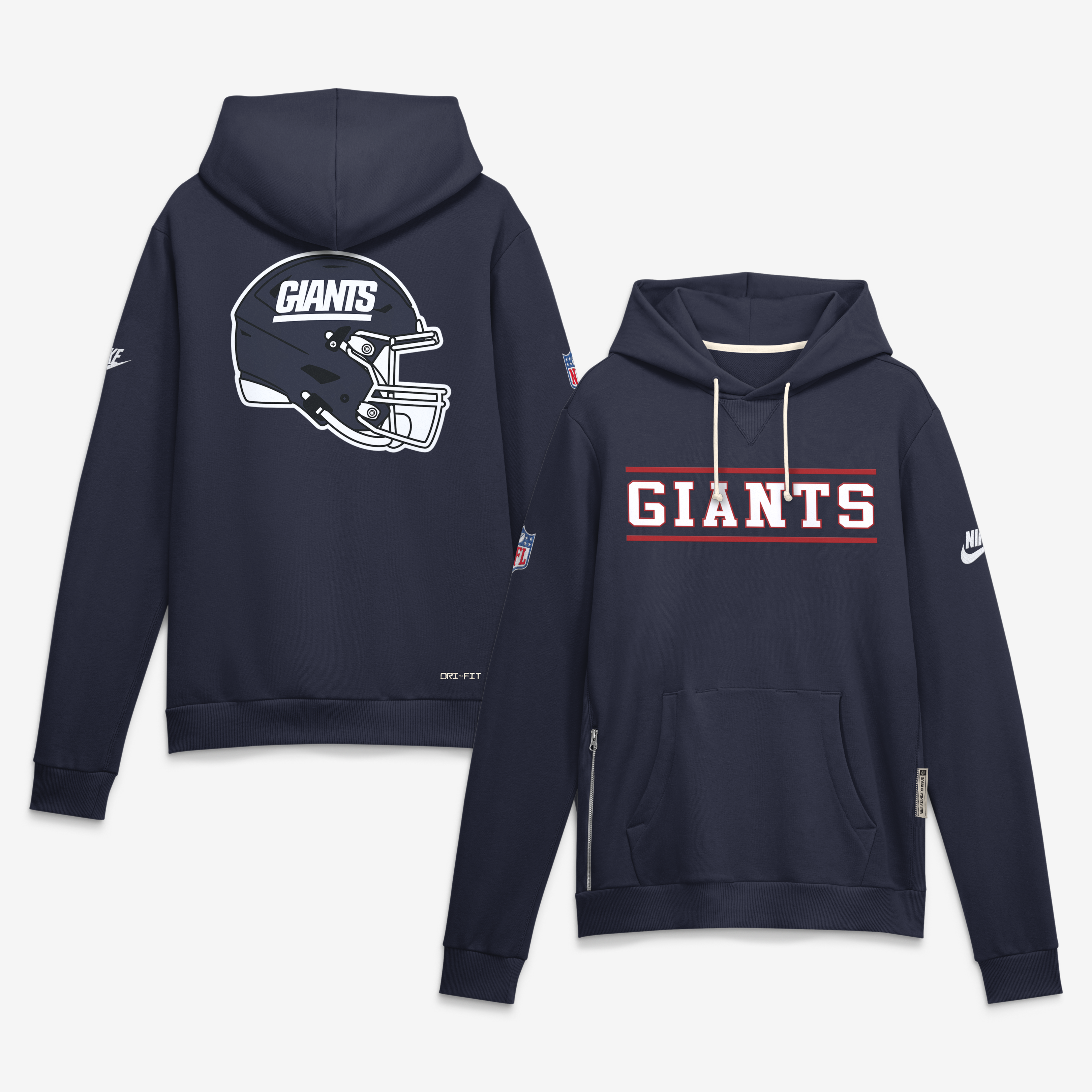 Men's Nike Navy New York Giants Standard Issue Replay Officials Alternate Dri-FIT Hoodie