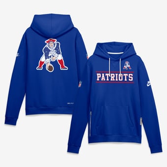 Men's Nike Royal New England Patriots Standard Issue Replay Officials Alternate Dri-FIT Hoodie