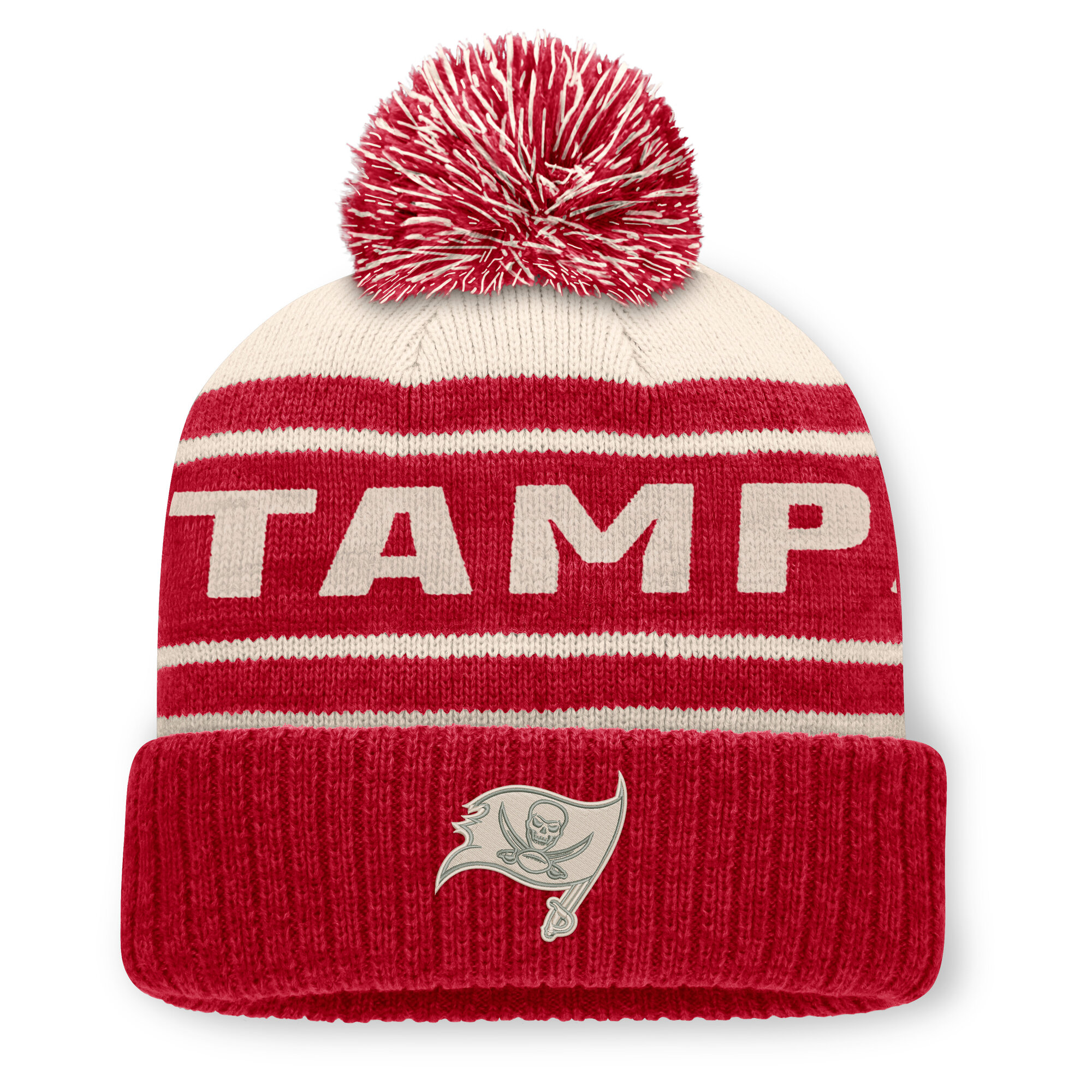 Men's Fanatics Red Tampa Bay Buccaneers Cuffed Knit Hat with Pom