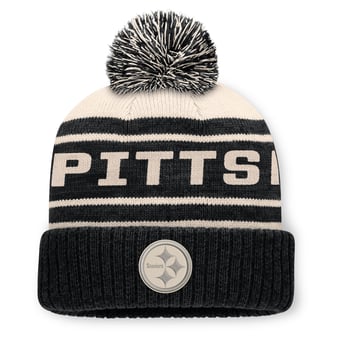 Men's Fanatics Black Pittsburgh Steelers Cuffed Knit Hat with Pom