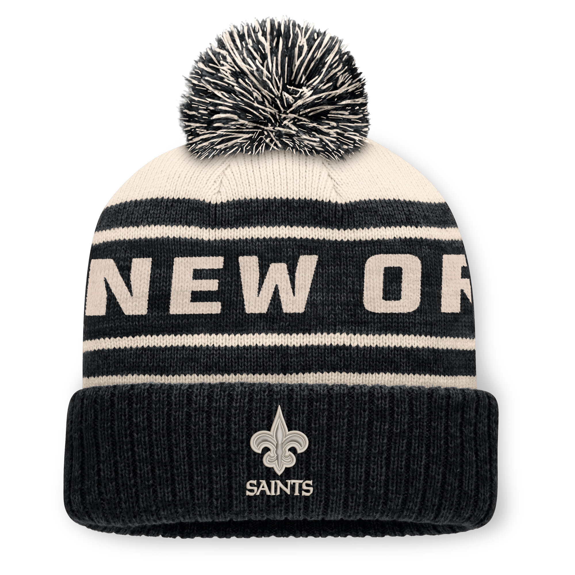 Men's Fanatics Black New Orleans Saints Cuffed Knit Hat with Pom