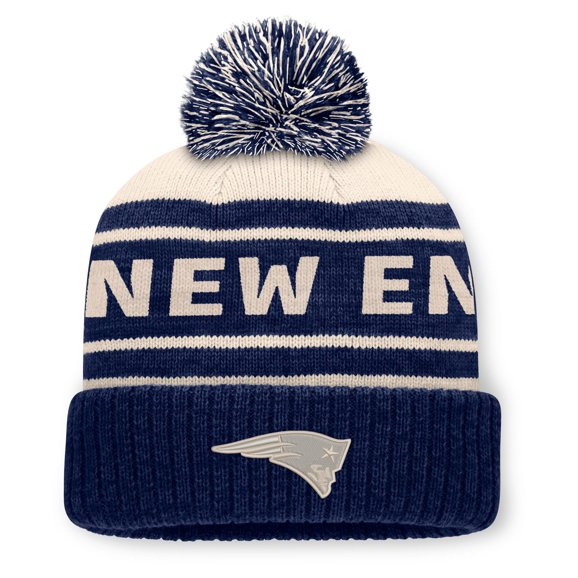 Men's Fanatics Navy New England Patriots Cuffed Knit Hat with Pom