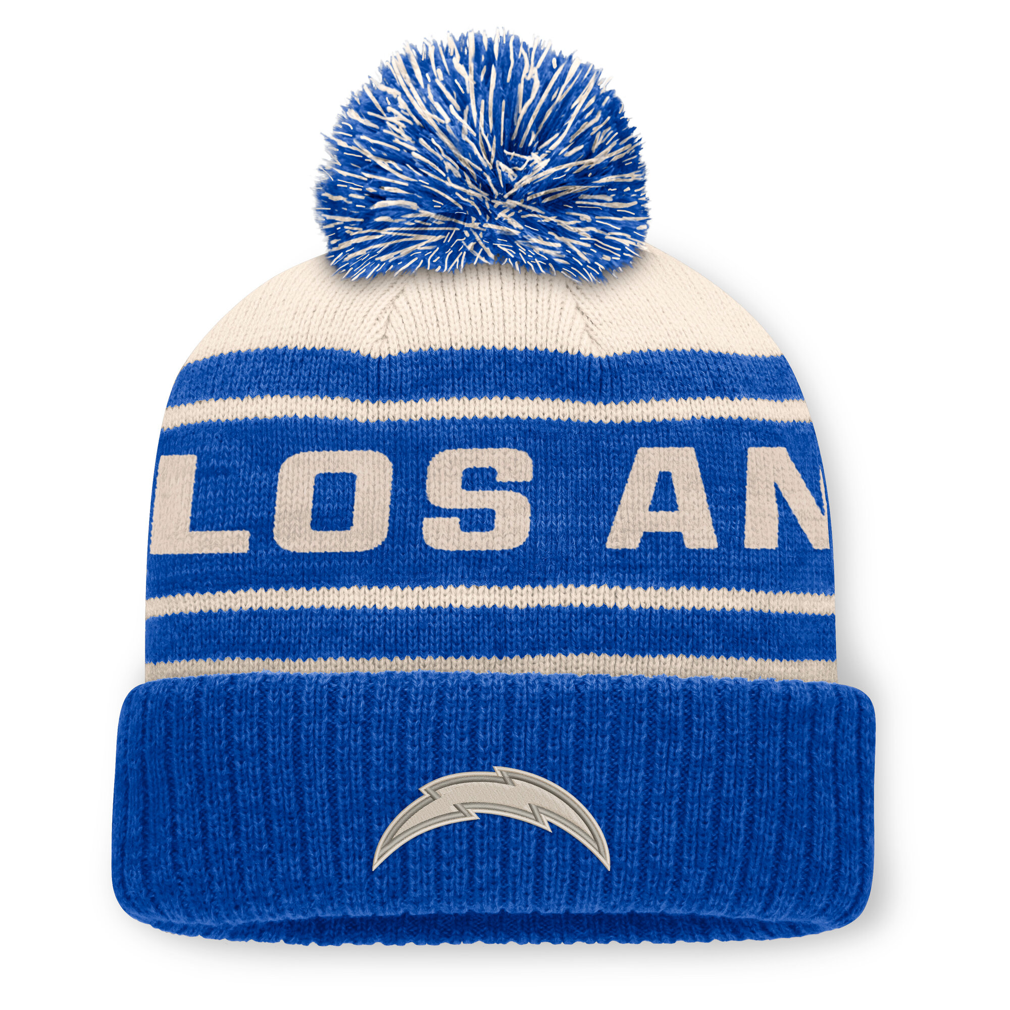 Men's Fanatics Blue Los Angeles Chargers Cuffed Knit Hat with Pom