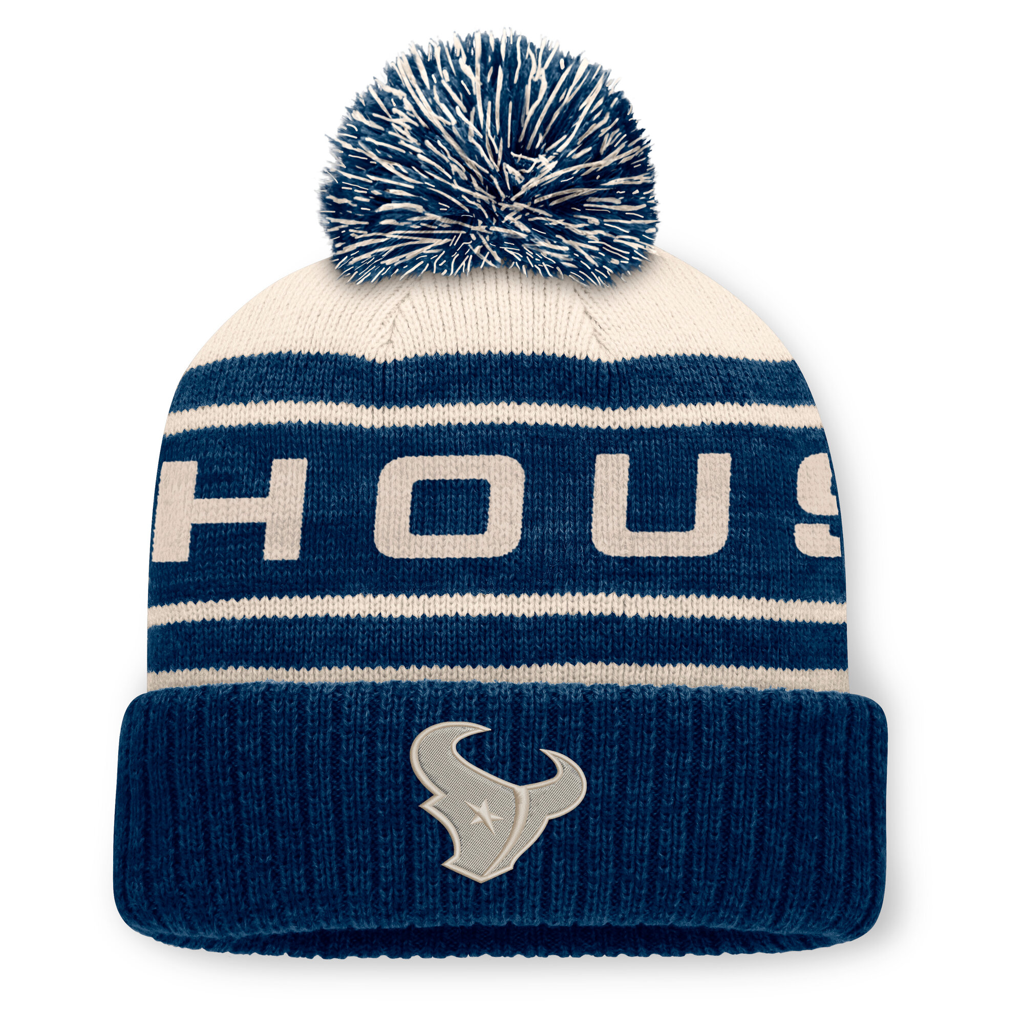 Men's Fanatics Navy Houston Texans Cuffed Knit Hat with Pom