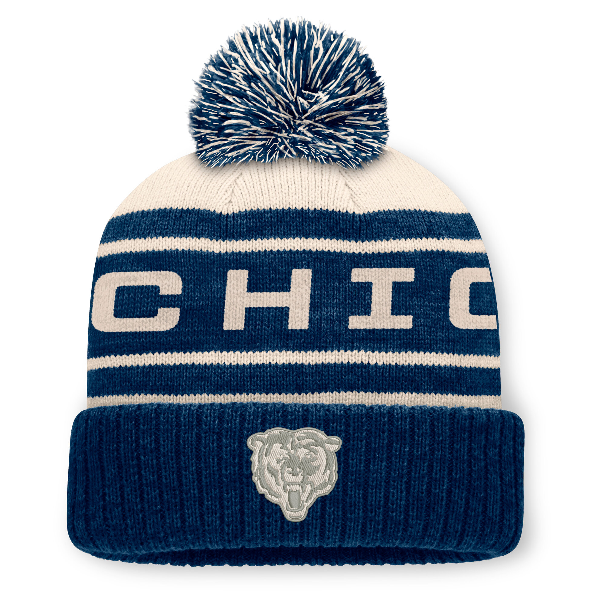 Men's Fanatics Navy Chicago Bears Cuffed Knit Hat with Pom
