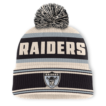 Men's Fanatics Black Las Vegas Raiders Heritage Parcel Cuffed Knit Hat with Pom