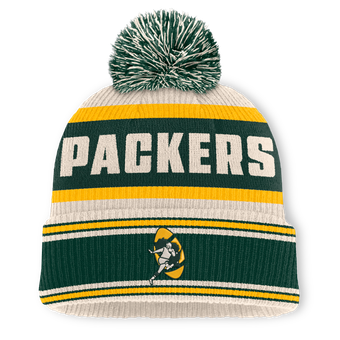 Men's Fanatics Green Green Bay Packers Heritage Parcel Cuffed Knit Hat with Pom