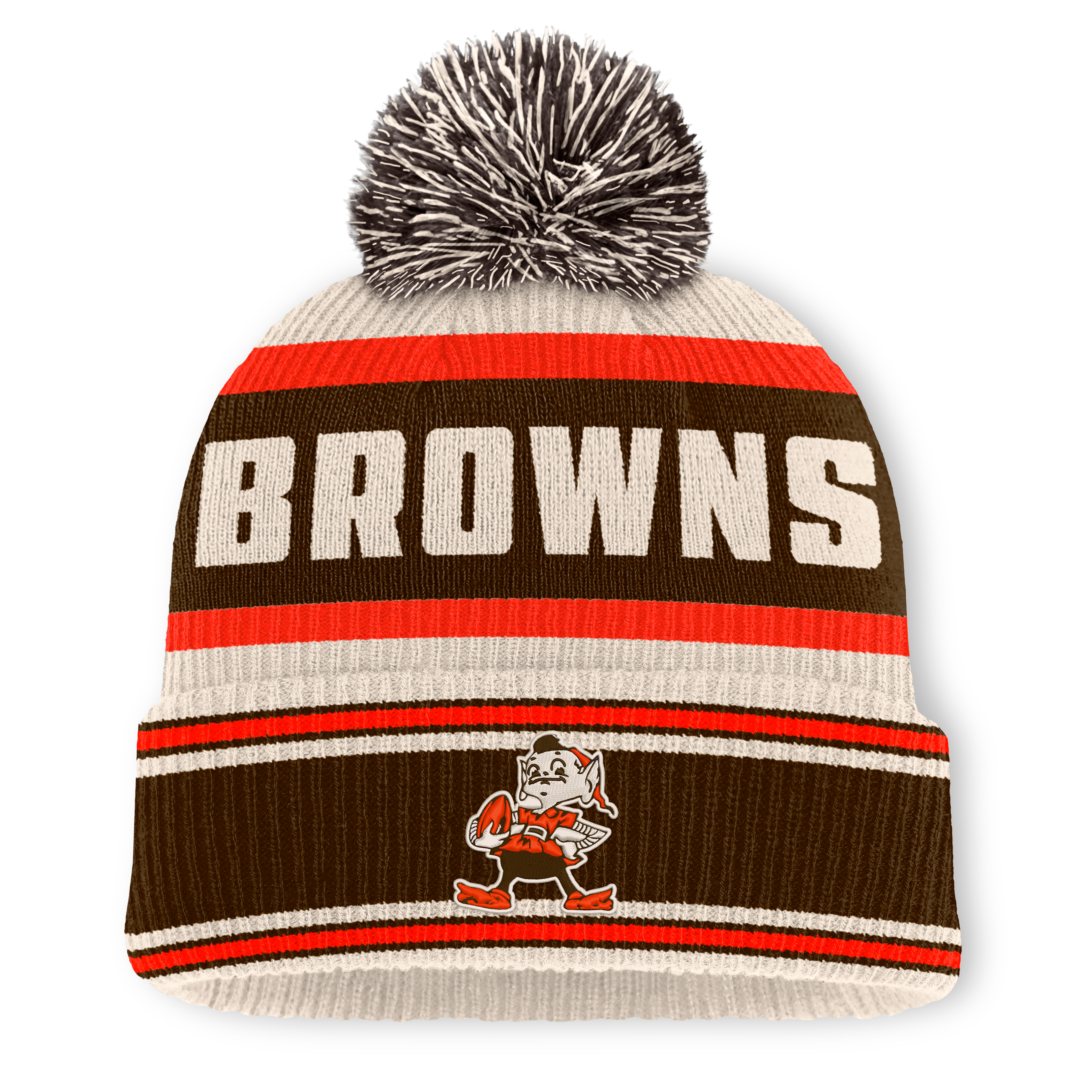 Men’s Fanatics Brown Cleveland Browns Heritage Parcel Cuffed Knit Hat with Pom Men’s Fanatics Brown Cleveland Browns Heritage Parcel Cuffed Knit Hat with Pom