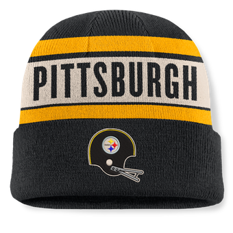 Men's Fanatics Black Pittsburgh Steelers Chip Pass Cuffed Knit Hat