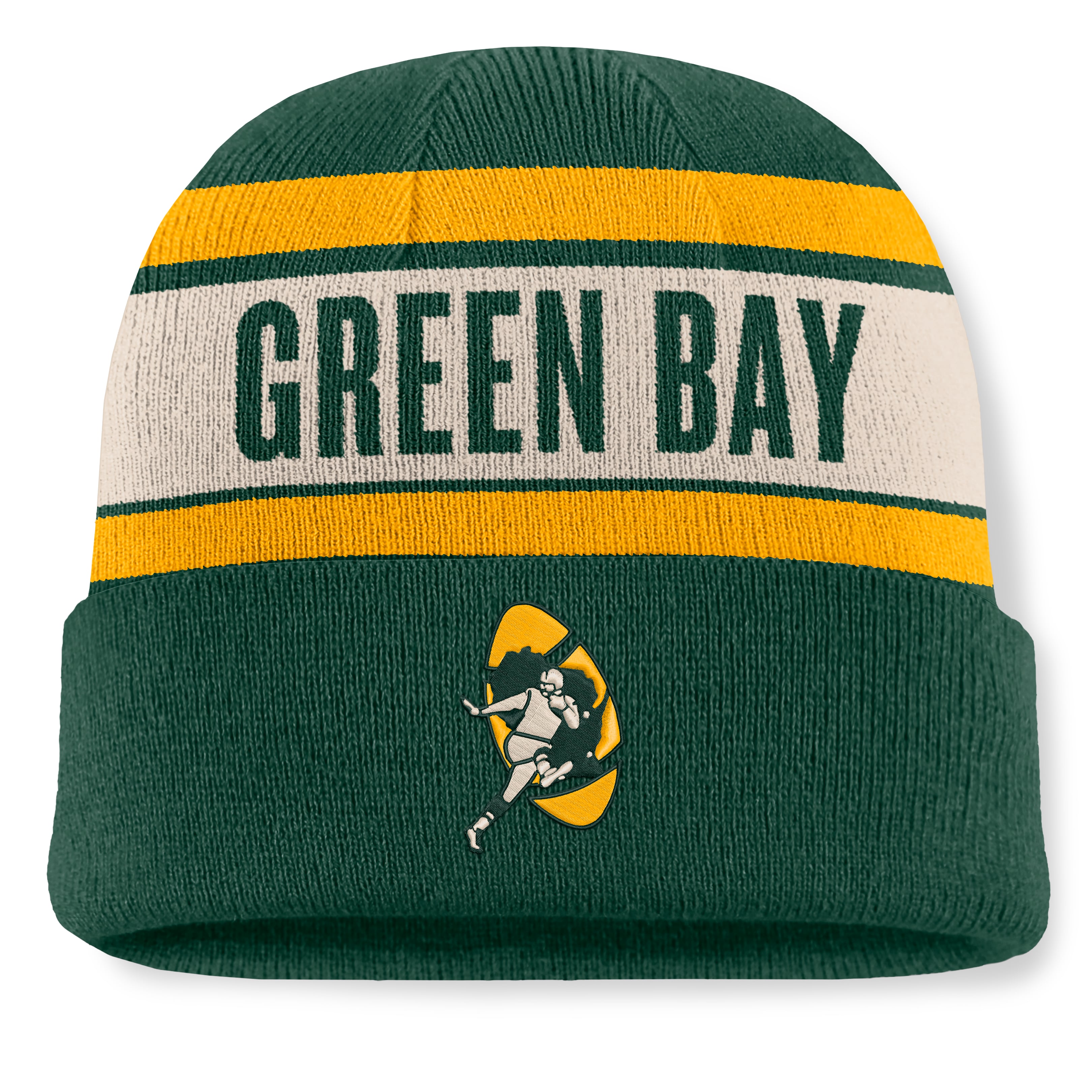 Men’s Fanatics Green Green Bay Packers Chip Pass Cuffed Knit Hat Men’s Fanatics Green Green Bay Packers Chip Pass Cuffed Knit Hat