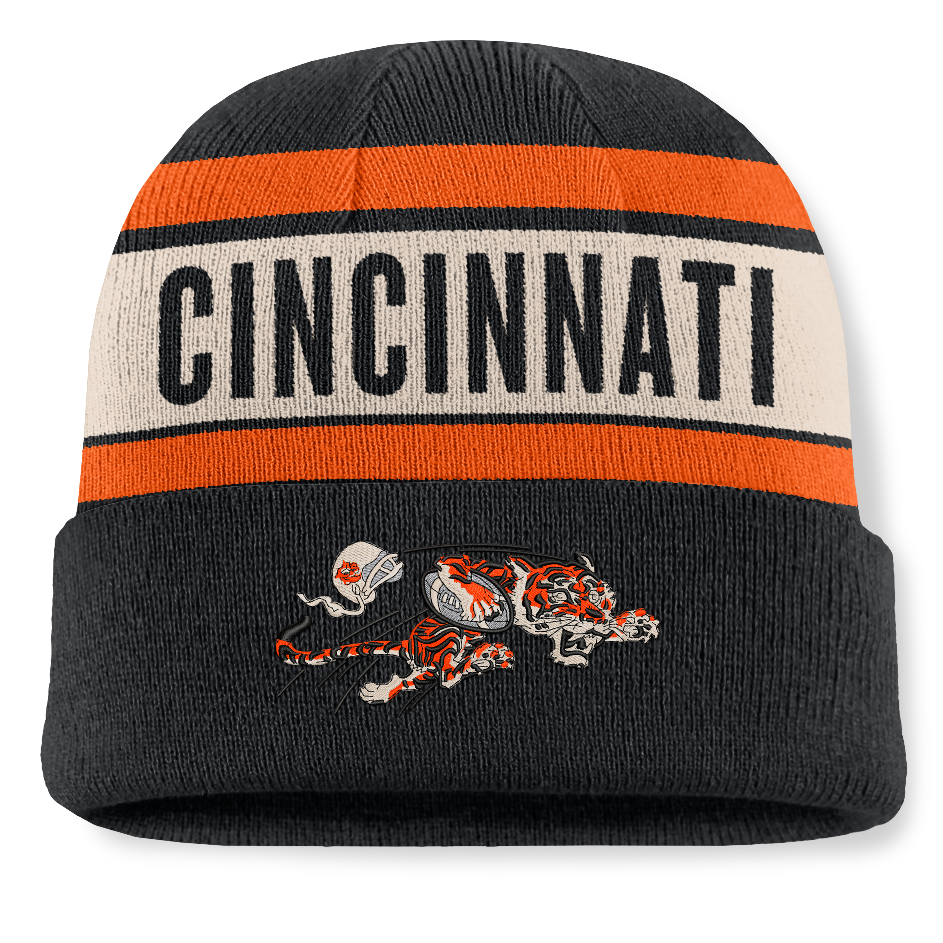 Men’s Fanatics Black Cincinnati Bengals Chip Pass Cuffed Knit Hat Men’s Fanatics Black Cincinnati Bengals Chip Pass Cuffed Knit Hat