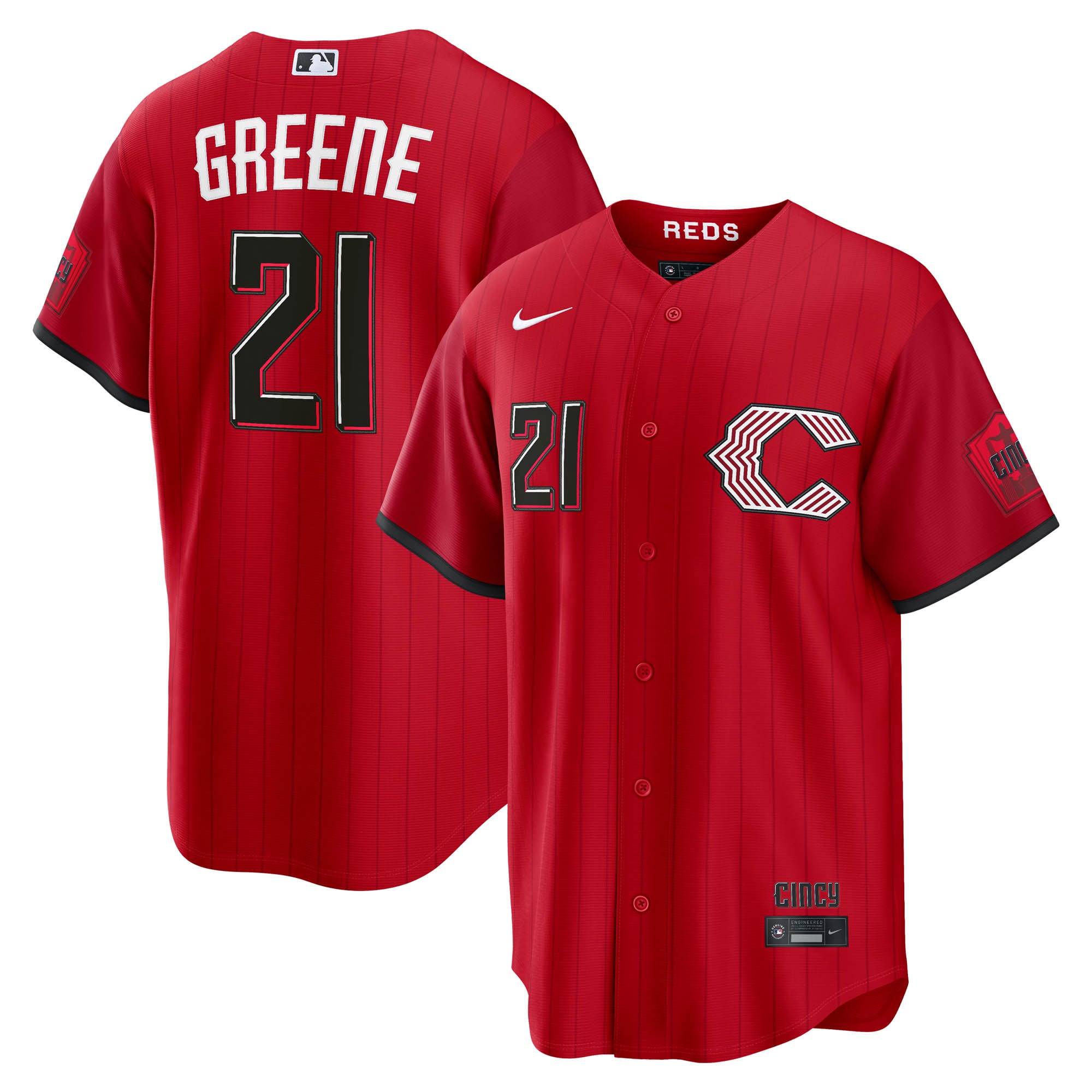 Men's Nike Hunter Greene Red Cincinnati Reds 2026 City Connect Stadium Jersey