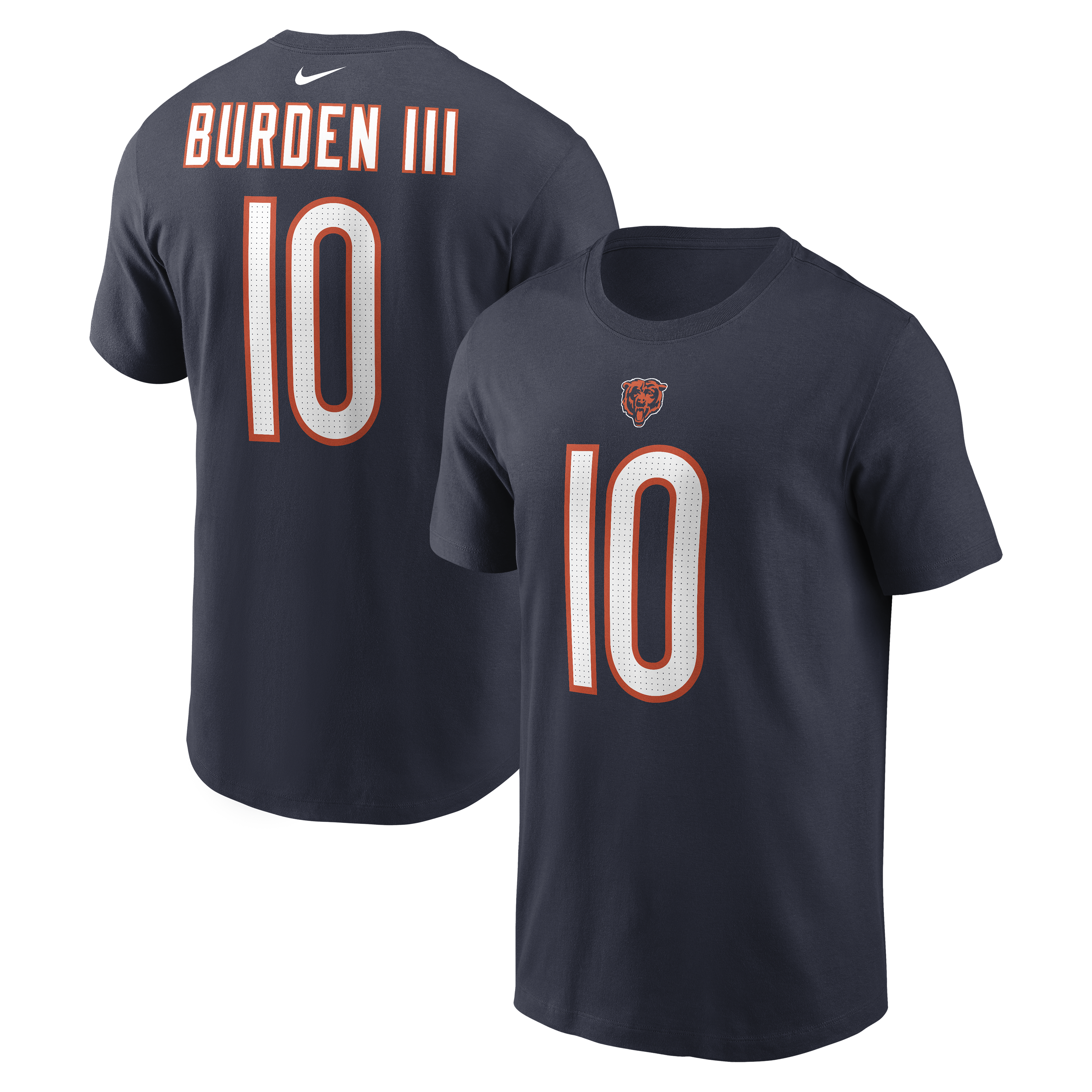 Nike Men's Luther Burden Iii Navy Chicago Bears Name & Number T-Shirt - Navy