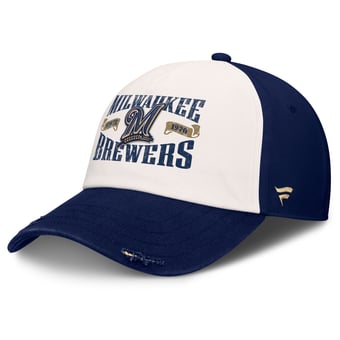 Men's Fanatics Navy/Cream Milwaukee Brewers Heritage Scar Adjustable Hat