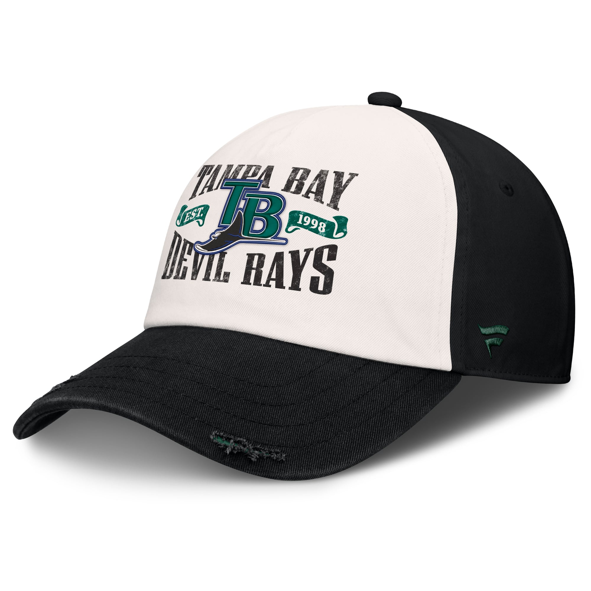 Men's Fanatics Black/Cream Tampa Bay Rays Heritage Scar Adjustable Hat
