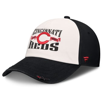 Men's Fanatics Black/Cream Cincinnati Reds Heritage Scar Adjustable Hat