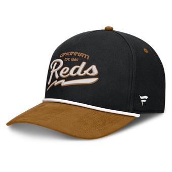 Men's Fanatics Black Cincinnati Reds Heritage Concourse A-Frame Adjustable Hat