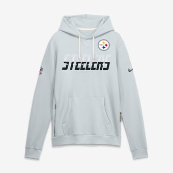 Men's Nike Platinum Pittsburgh Steelers Sideline Standard Issue Top Prospect Dri-FIT Hoodie